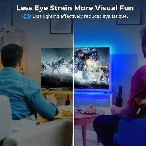 Romwish 3M LED TV Backlight Strip – Bluetooth App Control, 16M Colors, Music Sync for 40-60" TVs