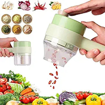 4-in-1 Electric Vegetable Cutter | Mini Wireless Food Processor & Garlic Chopper