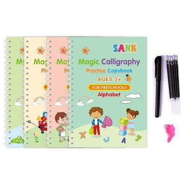 Magic Handwriting Practice Books (4 Pack) | Montessori Tracing & Early Learning for Kids